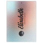 Elegante foto en naam Sjabloon Sinaasappel Glitter Klembord (Achterkant)