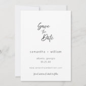 Elegante foto en tekst | Bruiloft Save The Date (Achterkant)