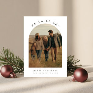Elegante foto en tekst Fa La La kerstkaart