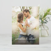 Elegante foto en tekst | Trouwen Save The Date (Staand voorkant)