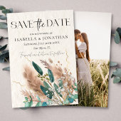 Elegante foto Eucalyptus & Pampas Grass bruiloft Save The Date