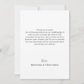 Elegante foto Flat Wedding Dank u kaart (Achterkant)