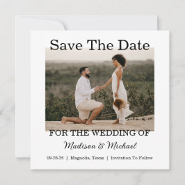 Elegante foto Flat Wedding Save the Date Kaart