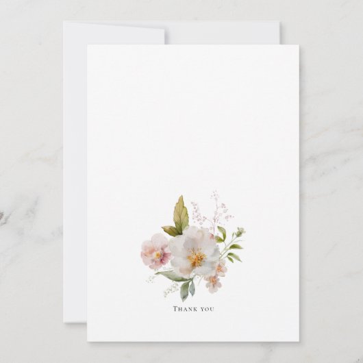 Elegante foto floral Quinceanera Kaart (Achterkant)