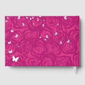 Elegante foto Fuchsia Quinceanera Gastenboek (Achterkant)