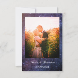Elegante foto Galaxy Stars hemelse tekst bruiloft Save The Date