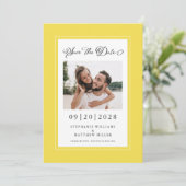 Elegante Foto Geel | Bewaar de datum Verlovingsfee Save The Date (Staand voorkant)