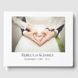 Elegante foto gepersonaliseerde bruiloft gastenboe gastenboek