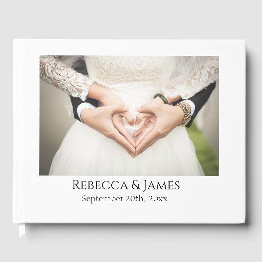 Elegante foto gepersonaliseerde bruiloft gastenboe gastenboek (Voorkant)