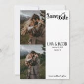 Elegante foto – Gesplitste lay-out met moderne scr Save The Date (Achterkant)