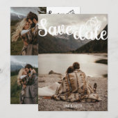Elegante foto – Gesplitste lay-out met moderne scr Save The Date (Voorkant / Achterkant)