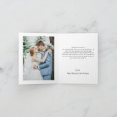 Elegante foto gevouwen bruiloft bedankkaart (Binnen)