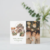 Elegante foto Gezellige Kerstmis Feestdagenkaart (Staand voorkant)