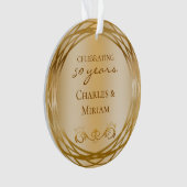 Elegante Foto Golden 50ste bruiloft Jubileum Gift Ornament (voorkant)