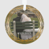 Elegante Foto Golden 50ste bruiloft Jubileum Gift Ornament (achterkant)