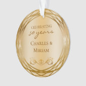 Elegante Foto Golden 50ste bruiloft Jubileum Gift Ornament (voorkant)