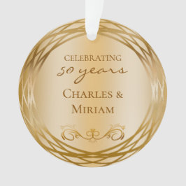 Elegante Foto Golden 50ste bruiloft Jubileum Gift Ornament