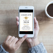 Elegante foto Goud Afstudeerder Pet College Afstud Aankondiging