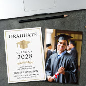 Elegante foto Goud Afstudeerder Pet College Afstud Aankondiging