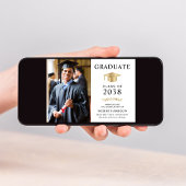 Elegante foto Goud Afstudeerder Pet College Afstud Aankondiging