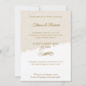 Elegante foto & gouden script bruiloft uitnodiging (Achterkant)