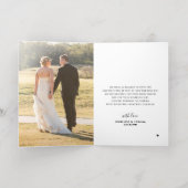 Elegante foto gouden script dank je bruiloft folie wenskaart (Binnenlaag)