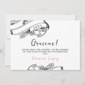  Elegante foto Gracias Mis Quince Anos Bedankkaart (Voorkant)