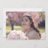  Elegante foto Gracias Mis Quince Anos Bedankkaart (Achterkant)