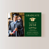 Elegante foto Green Gold College Afstudeerfeest Kaart