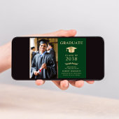 Elegante foto Groen Goud College Afstuderen Aankondiging