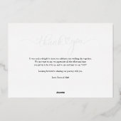 Elegante foto handgeschreven bruiloft Bedankt Folie Uitnodiging (Achterkant)