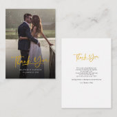 Elegante foto handgeschreven bruiloft Bedankt Notitiekaartje (Voorkant / Achterkant)