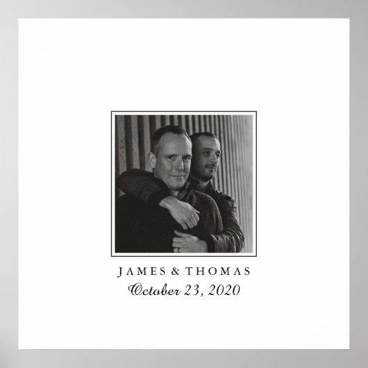 Elegante foto handtekeningen van trouwgasten poster (Voorkant)