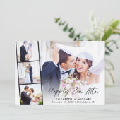 Elegante foto Happily Ever After bruiloftsreceptie Kaart (Staand voorkant)