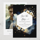 Elegante foto hemelse bruiloft save the date (Voorkant / Achterkant)