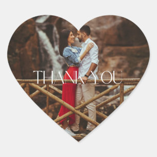 Elegante Foto Huwelijk Bedankt Favoriet Stickers