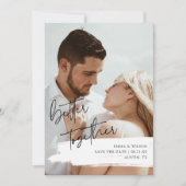 Elegante Foto Huwelijk met Verfstreek Save The Date (Voorkant)