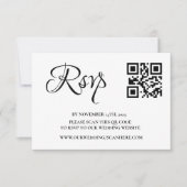 Elegante Foto Huwelijk QR Code RSVP Kaartje (Voorkant)