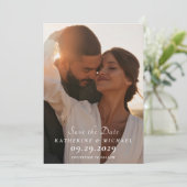 Elegante Foto Huwelijk Save The Date Kaarten (Staand voorkant)
