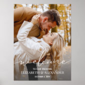Elegante foto-huwelijks-welkomstposter poster (Voorkant)