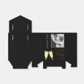 Elegante foto, huwelijkschampagne bedankdoosjes (Uitgevouwen)