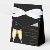 Elegante foto, huwelijkschampagne bedankdoosjes (Voorkant Zijde)