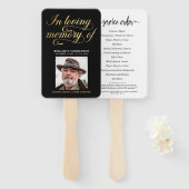 Elegante foto in liefdevolle herinnering begrafeni handwaaier (Voorkant en achterkant)