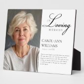 Elegante, foto "In Loving Memory" begrafenis Fotoplaat (Zijkant)
