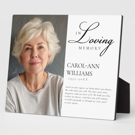 Elegante, foto "In Loving Memory" begrafenis Fotoplaat (Zijkant)