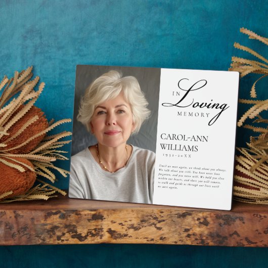 Elegante, foto "In Loving Memory" begrafenis Fotoplaat (Zijkant)