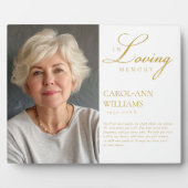 Elegante, foto "In Loving Memory" begrafenis Fotoplaat (Voorkant)