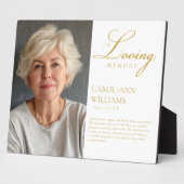 Elegante, foto "In Loving Memory" begrafenis Fotoplaat (Zijkant)