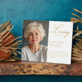 Elegante, foto "In Loving Memory" begrafenis Fotoplaat (Zijkant)