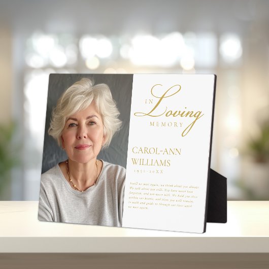 Elegante, foto "In Loving Memory" begrafenis Fotoplaat